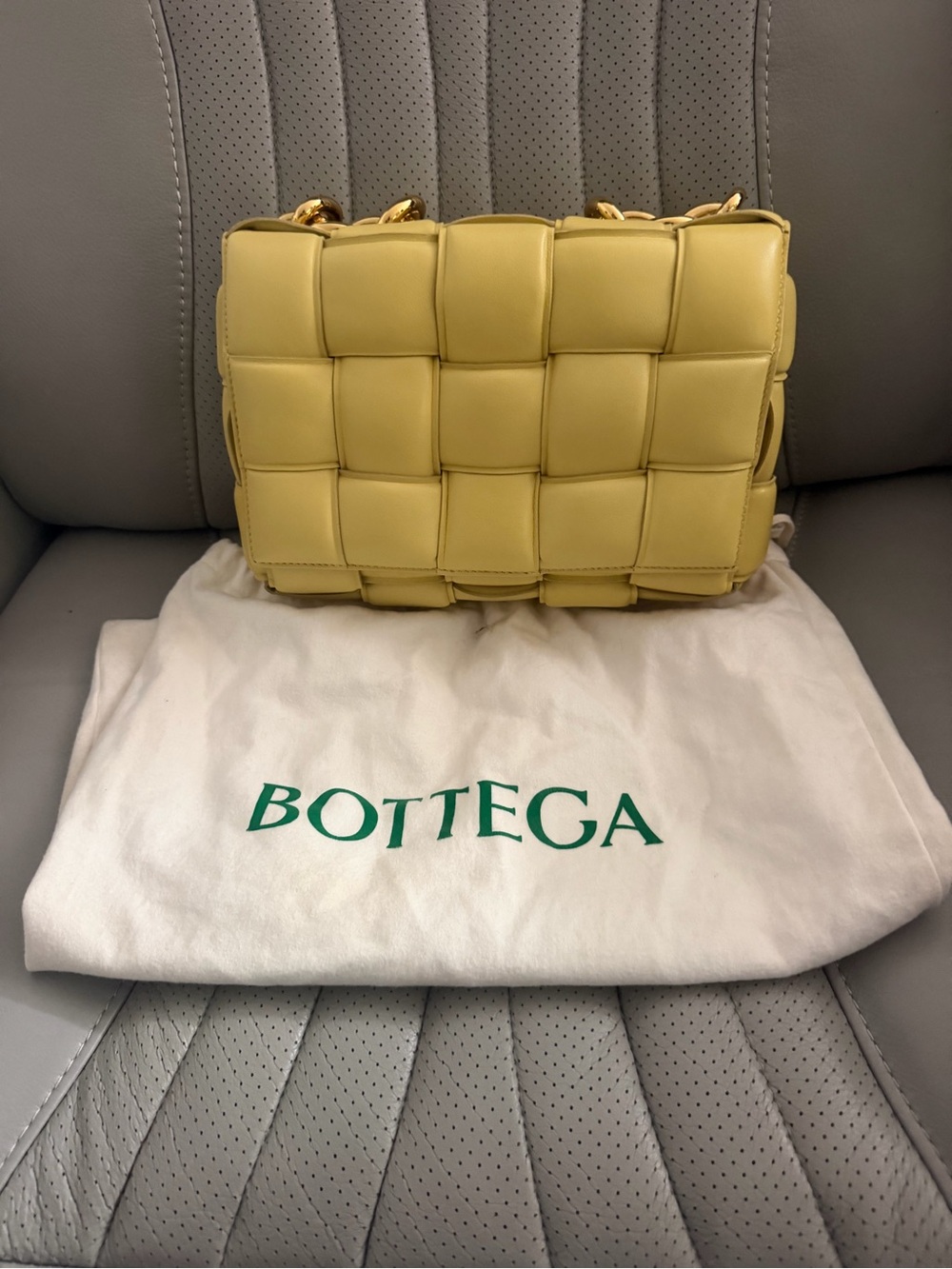 Bottega Veneta Yellow Padded Shoulder Bag